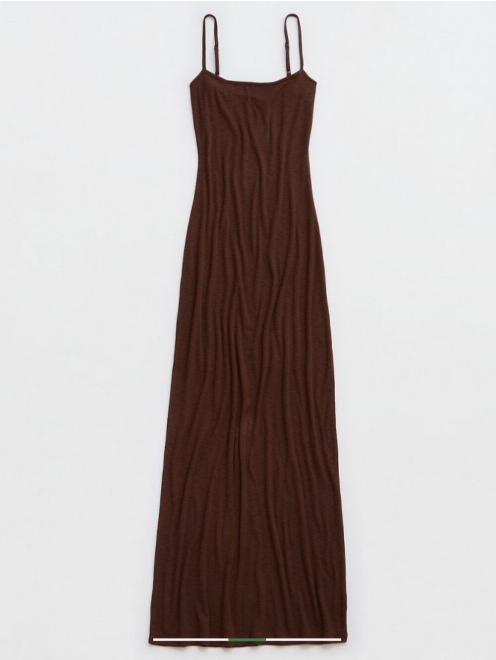 Aerie Everyday Slim Slip Midi Dress in Brown
